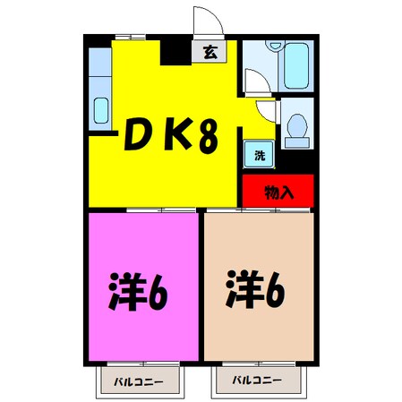 レジデンス三沢（高崎市小八木町）の物件間取画像